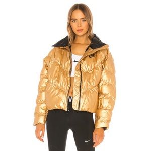 Nike | Jackets u0026 Coats | Nike Puffer Jacket In Metallic Gold | Poshmark